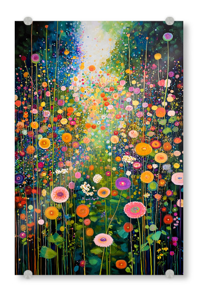Acrylglasbild "Bunte Blumen (matart)" artboxONE - Natur,Floral - Blumen,Wiese,Natur,Modern,Kunst