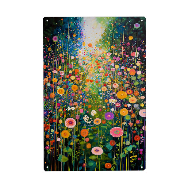 Metall Poster "Bunte Blumen (matart)" artboxONE - Natur,Floral - Blumen,Wiese,Natur,Modern,Kunst - Blechschild