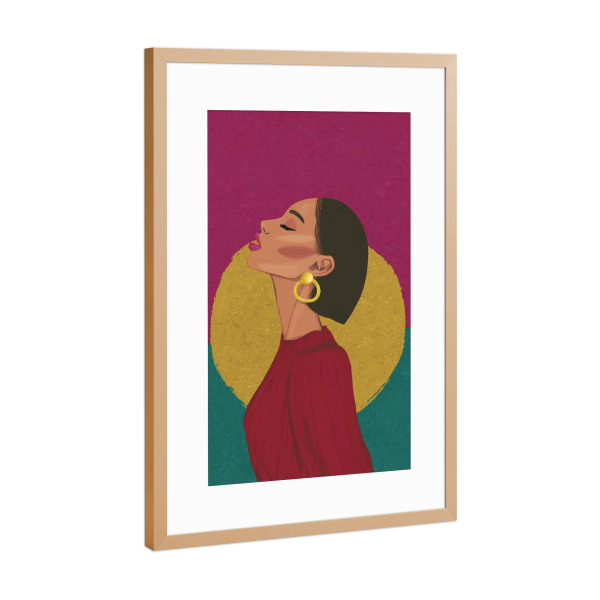Poster mit Rahmen Kupfer "Leuchten Sie vor Anmut" artboxONE - Menschen,Fashion