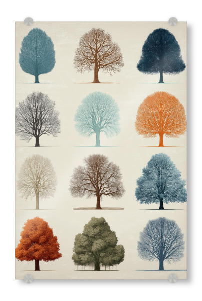 Acrylglasbild "Zwölf Bäume" artboxONE - Natur