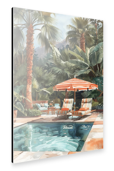 Alu-Dibond "Luxusmoment am Pool" 75x50 cm artboxONE