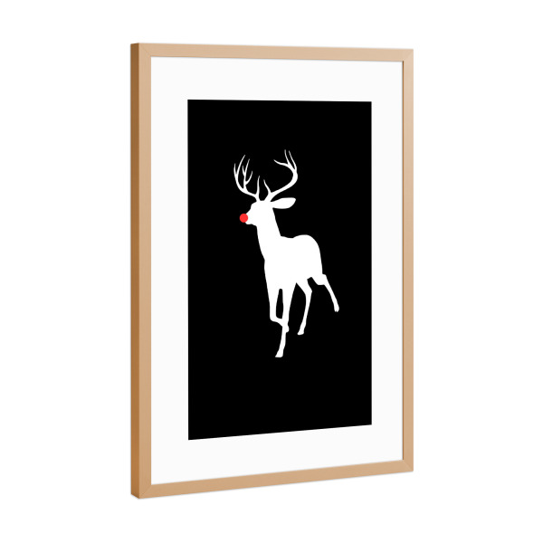 Poster mit Rahmen Kupfer "Rudolph Silhouette" artboxONE - Tiere,Abstrakt,Weihnachten