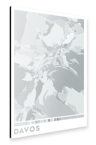 Alu-Dibond "City Davos Color Map" 75x50 cm artboxONE