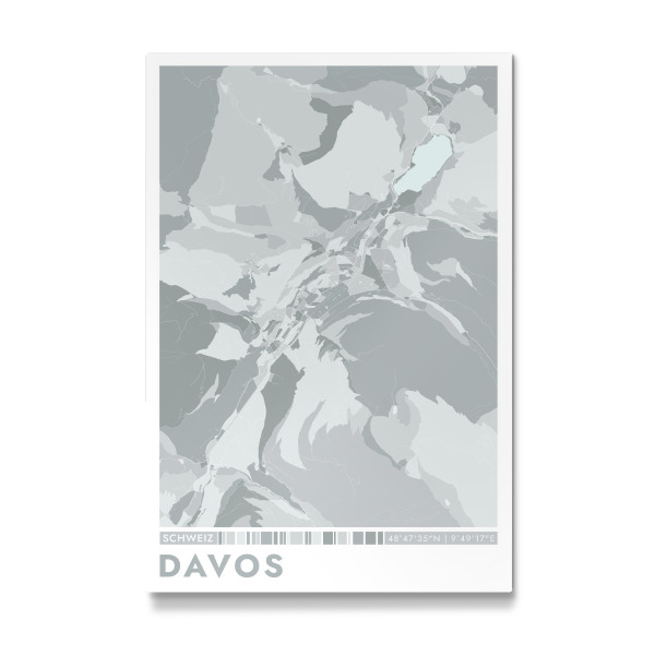Galerie-Print "City Davos Color Map" 75x50 cm artboxONE