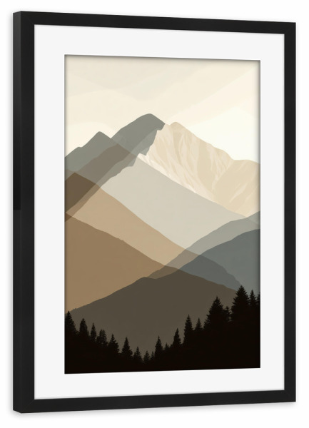 Poster mit Rahmen schwarz "Fernes Echo" artboxONE - Natur