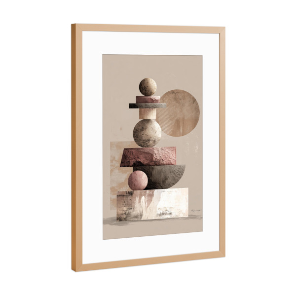 Poster mit Rahmen Kupfer "Geometrische Ruhe" artboxONE - Natur,Abstrakt,Geometrie