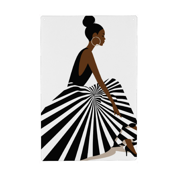 Metall Poster "Elegance in Stripes" artboxONE - Fashion