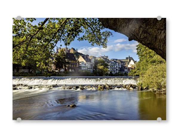 Acrylglasbild "Das Wehr der Lahn bei Marburg" artboxONE - Natur - Marburg,Lahn,Marburg an der lahn,Fluss,Wehr,Hessen