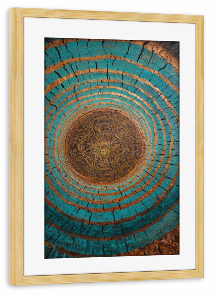 Poster mit Rahmen kiefer "Abstraktes Baumringe" artboxONE - Natur,Abstrakt