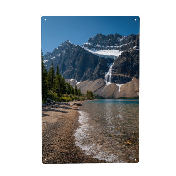 Metall Poster "Bergsee mit Wasserfall" artboxONE - Natur