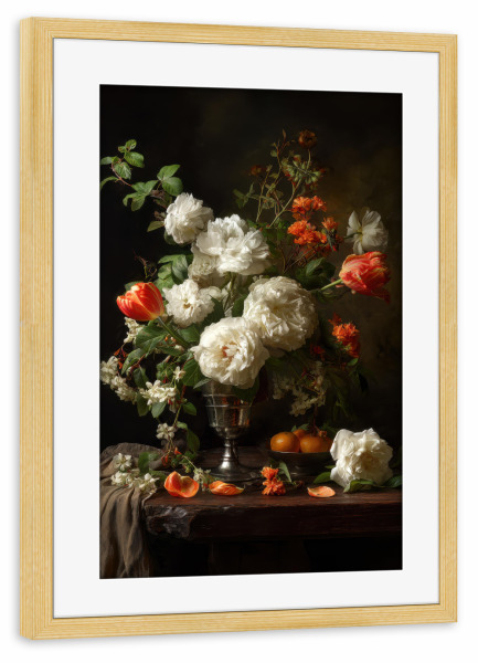 Poster mit Rahmen kiefer "Blumenstrauß Vintage" artboxONE - Floral