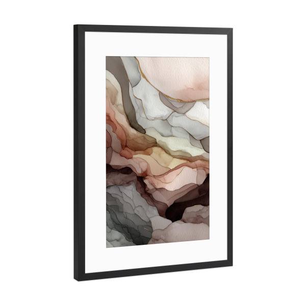 Poster mit Rahmen Schwarz (Metallic) "Zwischen Schichten der Stille" artboxONE - Natur,Abstrakt