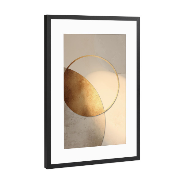 Poster mit Rahmen Schwarz (Metallic) "Zwei Welten, ein Licht" artboxONE - Natur,Abstrakt