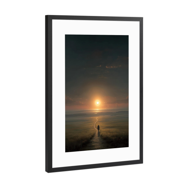 Poster mit Rahmen Schwarz (Metallic) "Weg der Hoffnung" artboxONE - Natur,Menschen