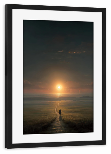 Poster mit Rahmen schwarz "Weg der Hoffnung" artboxONE - Natur,Menschen