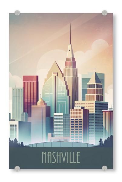 Acrylglasbild "Skyline von Nashville B" artboxONE - Städte,Reise,Abstrakt,Architektur