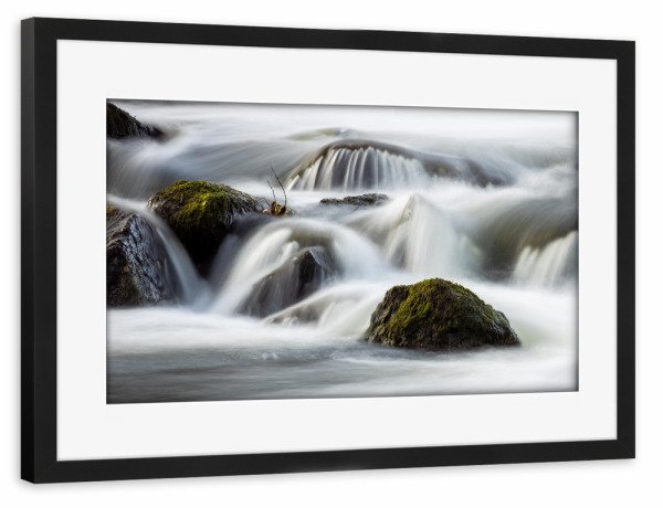 Poster mit Rahmen schwarz "Die Lahn bei Marburg in Hessen" artboxONE - Natur - Lahn,Marburg,Fluss,Wasserfall,Flusslandschaft,Strömung