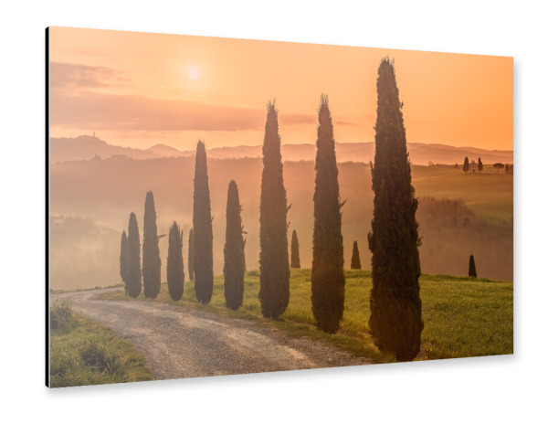 Alu-Dibond "Sonnenuntergang in der Toskana" 30x20 cm artboxONE