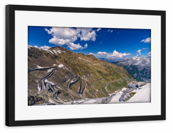 Poster mit Rahmen schwarz "Passo di Stelvio" artboxONE - Natur,Reise,Reise / Länder
