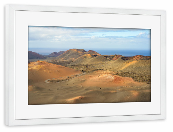 Poster mit Rahmen weiß "Timanfaya Nationalpark Lanzarote" artboxONE - Natur,Reise,Reise / Länder