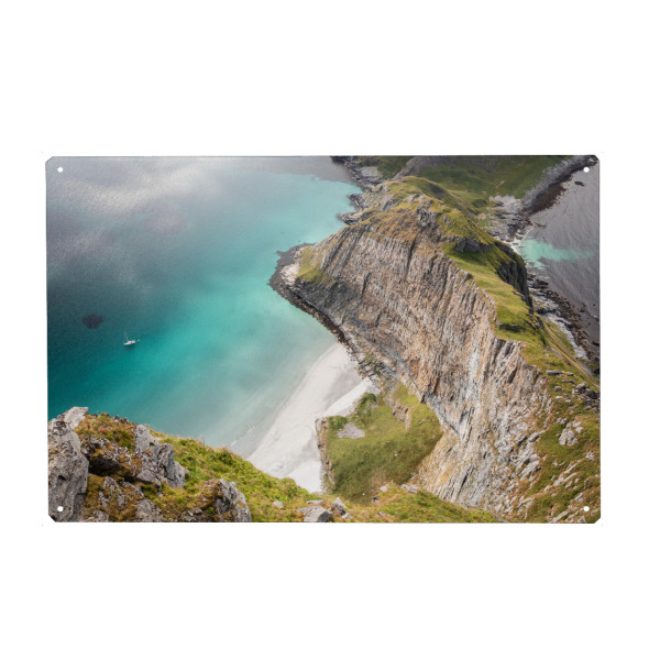 Metall Poster "Traumstrand in Norwegen" artboxONE - Natur,Reise / Strand und Meer