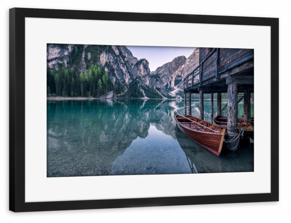 Poster mit Rahmen schwarz "Sommer am Pragser Wildsee" artboxONE - Natur,Reise,Reise / Länder