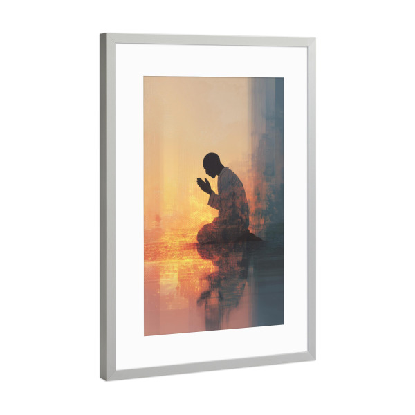 Poster mit Rahmen Silber "Zwischen Hoffnung und Stille" artboxONE - Menschen,Liebe