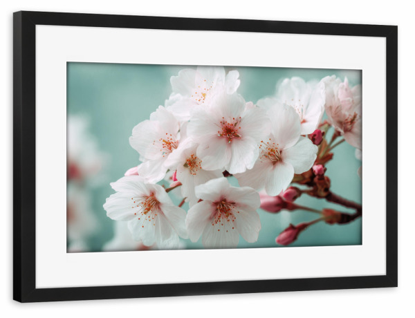 Poster mit Rahmen schwarz "Frühlingserwachen Blüten" artboxONE - Natur,Floral