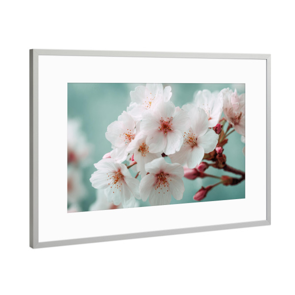 Poster mit Rahmen Silber "Frühlingserwachen Blüten" artboxONE - Natur,Floral