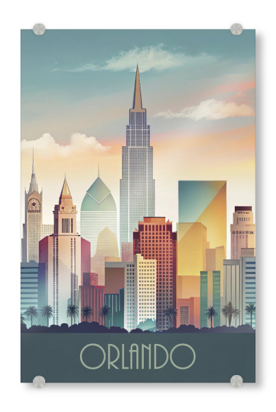 Acrylglasbild "Skyline von Orlando" artboxONE - Städte,Reise,Abstrakt,Architektur