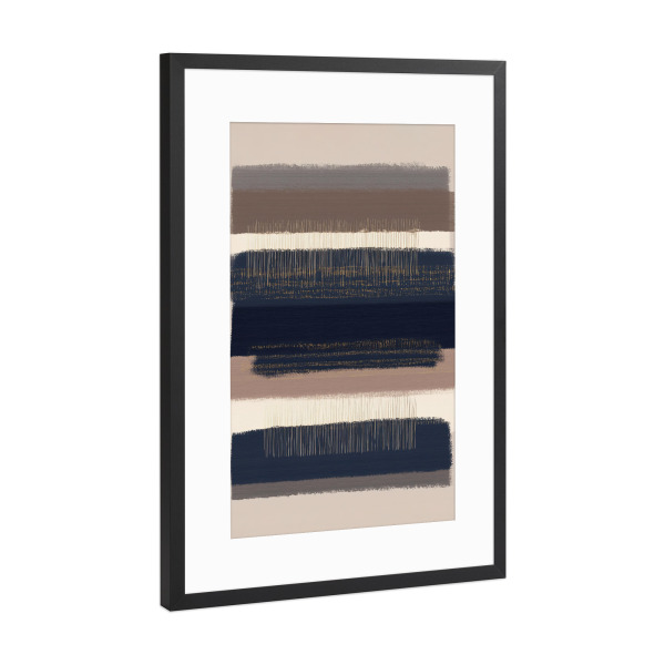 Poster mit Rahmen Schwarz (Metallic) "Leise Streifen Horizonte" artboxONE - Natur,Abstrakt,Geometrie