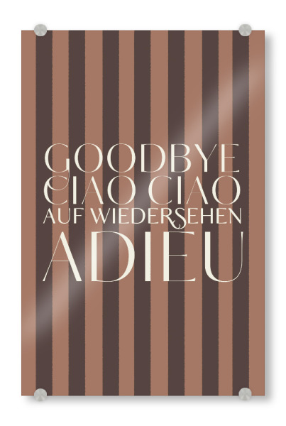Acrylglasbild "Addio 2025 - Auf Wiedersehen" artboxONE - Typografie