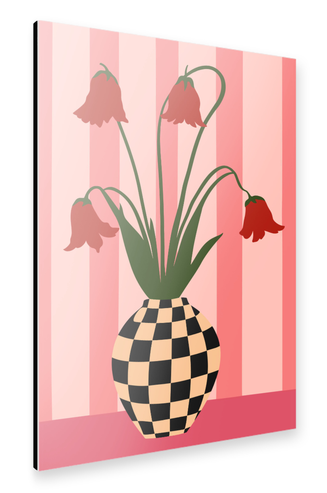 Alu-Dibond "Checkered Bloom" 30x20 cm artboxONE