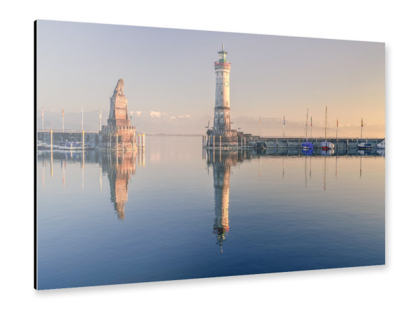 Alu-Dibond "Sonnenuntergang über Lindau" 75x50 cm artboxONE