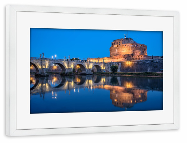 Poster mit Rahmen weiß "Engelsburg Rom" artboxONE - Architektur,Reise / Länder,Städte / Rom