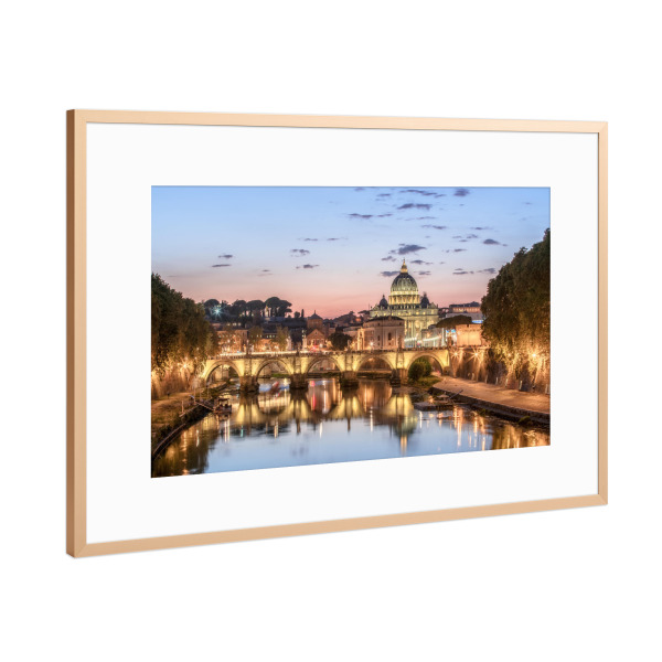 Poster mit Rahmen Kupfer "Sonnenuntergang Bella Roma" artboxONE - Architektur,Städte / Rom