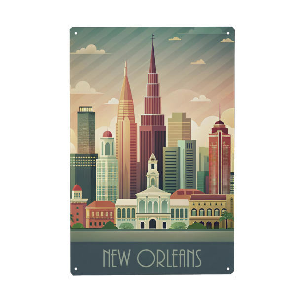 Holzbild "Skyline von New Orleans" artboxONE - Städte,Reise,Abstrakt,Architektur