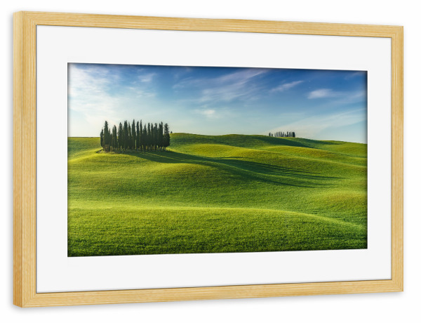 Poster mit Rahmen kiefer "Morgens in der Toskana" artboxONE - Natur,Reise,Reise / Länder