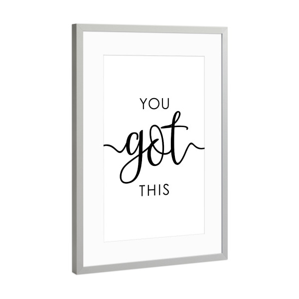 Poster mit Rahmen Silber "Du hast das verstanden" artboxONE - Typografie,Menschen