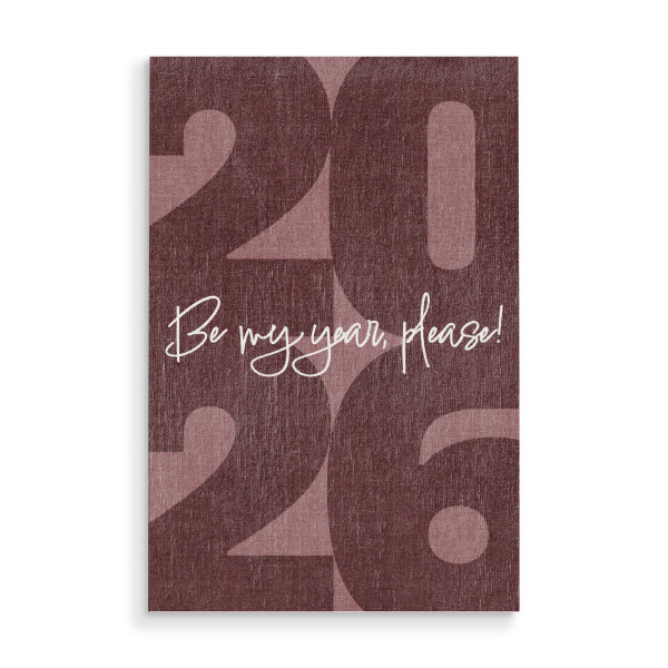 Holzbild "2026 Sei bitte mein Jahr! - Wein" artboxONE - Typografie