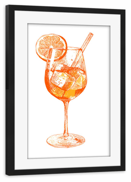 Poster mit Rahmen schwarz "Vibrant Orange Cocktail" artboxONE - Essen & Trinken / Alkohol