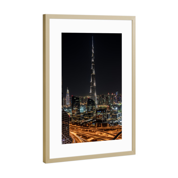 Poster mit Rahmen Gold "1001 Nacht - Dubai" artboxONE - Städte,Reise,Architektur,Städte / Dubai