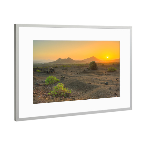 Poster mit Rahmen Silber "Sonnenaufgang auf Lanzarote" artboxONE - Natur,Reise,Reise / Länder