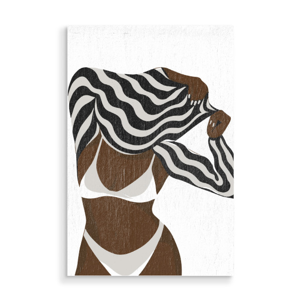 Holzbild "Minimalist Black Woman Fashion" artboxONE - Abstrakt,Menschen,Fashion