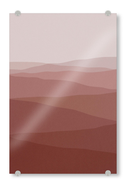 Acrylglasbild "Minimalistische Hügel Terracotta" artboxONE - Abstrakt - Minimalistisch,Berg,Hügel,Ruhig,Entspannung,Achtsamkeit,Frieden,Stille