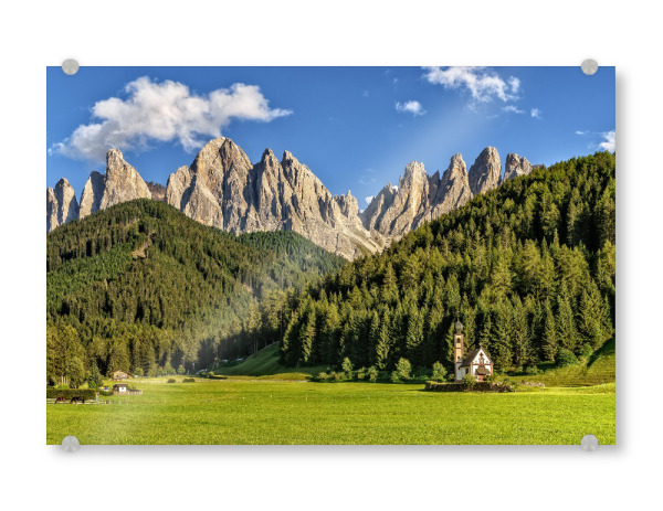 Acrylglasbild "Ranuikirche Villnößtal" artboxONE - Natur,Reise,Reise / Länder
