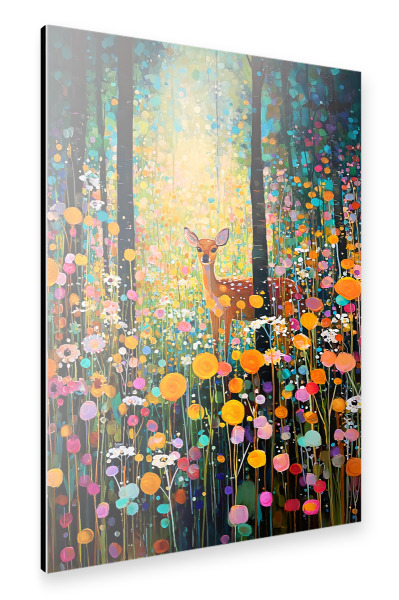 Alu-Dibond "Waldblumen J, Klimt (matart)" 75x50 cm artboxONE