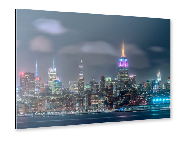 Alu-Dibond "Midtown Manhattan bei Nacht" 75x50 cm artboxONE