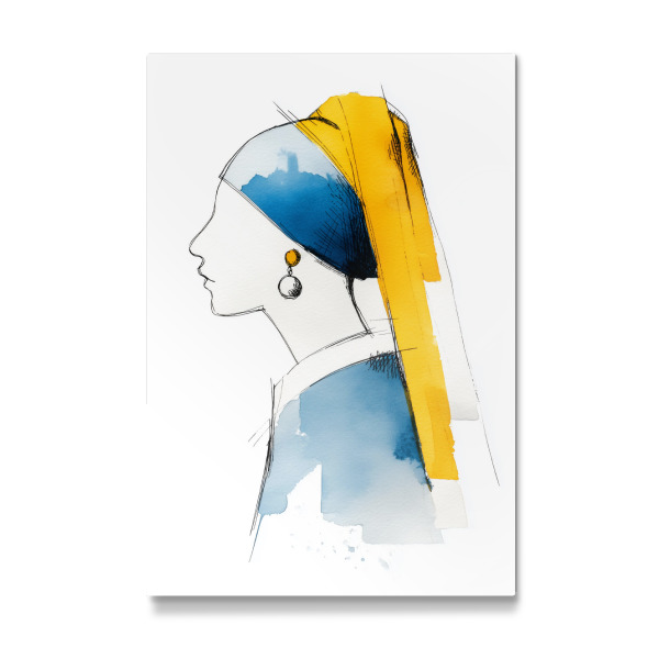 Galerie-Print "Mädchen mit Perlenohrringen, gelb" 75x50 cm artboxONE