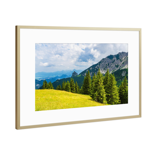 Poster mit Rahmen Gold "Landschaft am Breitenberg" artboxONE - Natur,Reise